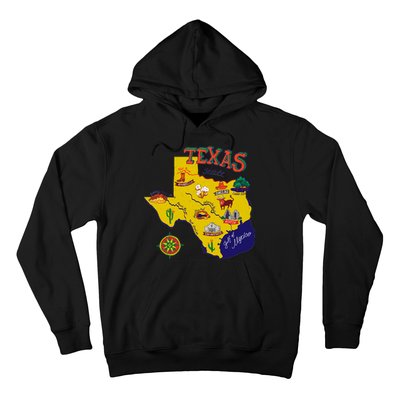 Texas Cartoon Map Hoodie