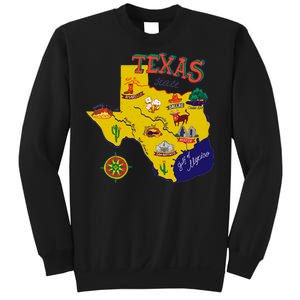 Texas Cartoon Map Sweatshirt