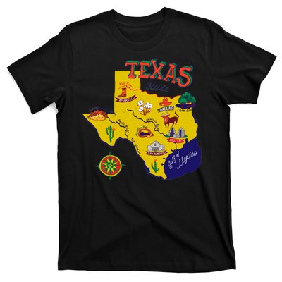 Texas Cartoon Map T-Shirt