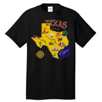 Texas Cartoon Map Tall T-Shirt