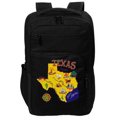 Texas Cartoon Map Impact Tech Backpack