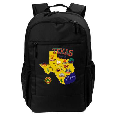 Texas Cartoon Map Daily Commute Backpack