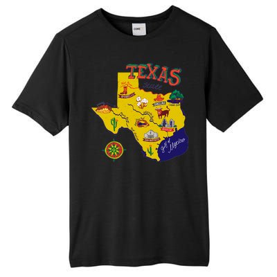 Texas Cartoon Map Tall Fusion ChromaSoft Performance T-Shirt