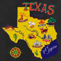 Texas Cartoon Map 11oz C Handle Ceramic Mug