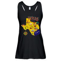 Texas Cartoon Map Ladies Essential Flowy Tank