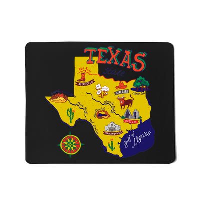 Texas Cartoon Map Mousepad