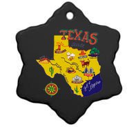 Texas Cartoon Map Ceramic Star Ornament