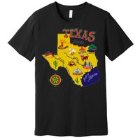 Texas Cartoon Map Premium T-Shirt