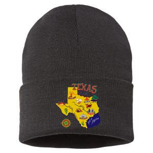 Texas Cartoon Map Sustainable Knit Beanie