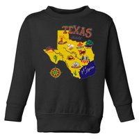 Texas Cartoon Map Toddler Sweatshirt