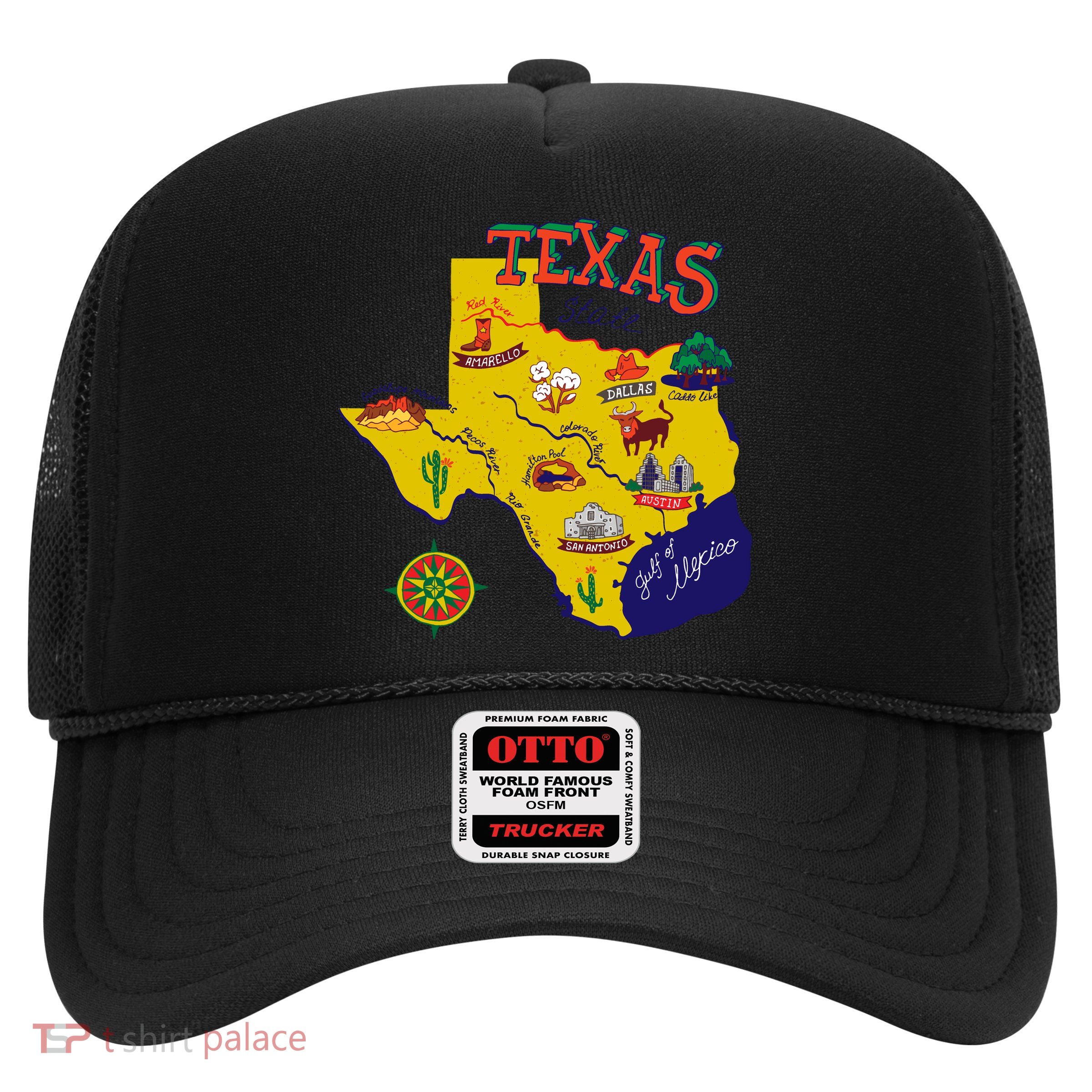 Texas Cartoon Map Trucker Hat