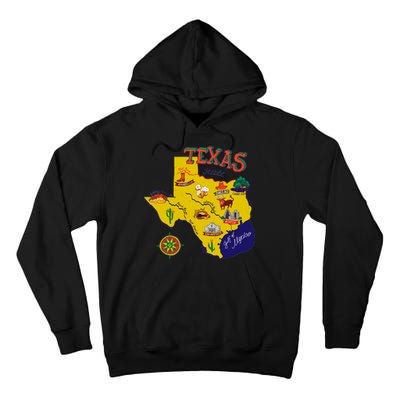 Texas Cartoon Map Tall Hoodie