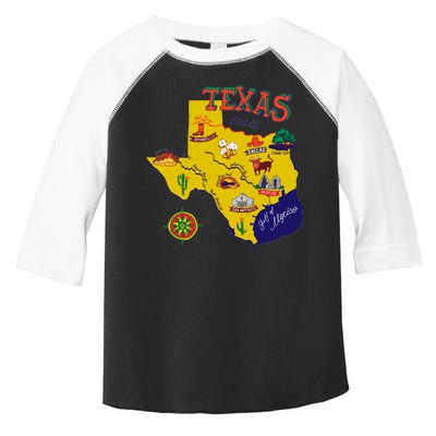 Texas Cartoon Map Toddler Fine Jersey T-Shirt