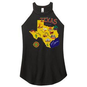 Texas Cartoon Map Women's Perfect Tri Rocker Tank