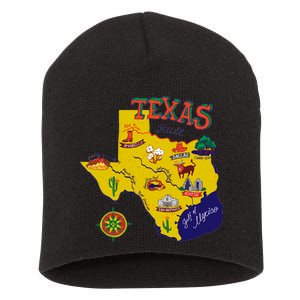 Texas Cartoon Map Short Acrylic Beanie