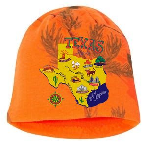 Texas Cartoon Map Kati - Camo Knit Beanie