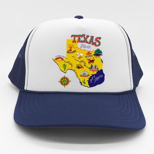 Texas Cartoon Map Trucker Hat