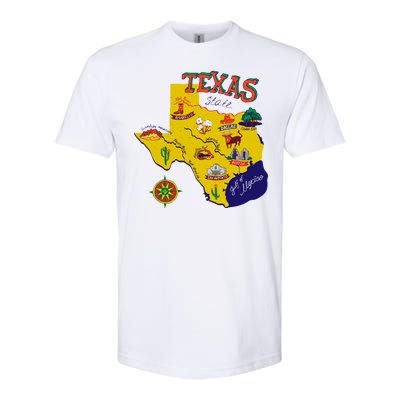 Texas Cartoon Map Softstyle CVC T-Shirt