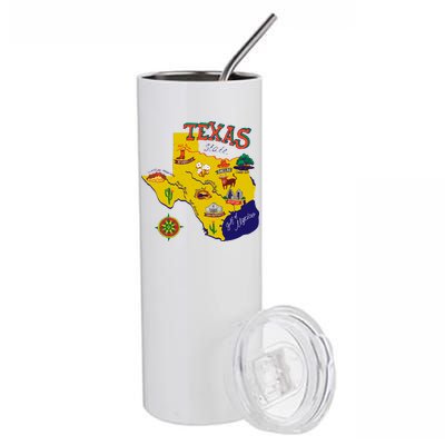 Texas Cartoon Map Stainless Steel Tumbler