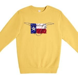 Texas Flag Barbwire Tough Premium Crewneck Sweatshirt