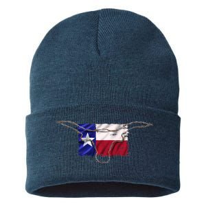 Texas Flag Barbwire Tough Sustainable Knit Beanie