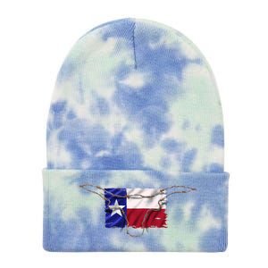 Texas Flag Barbwire Tough Tie Dye 12in Knit Beanie