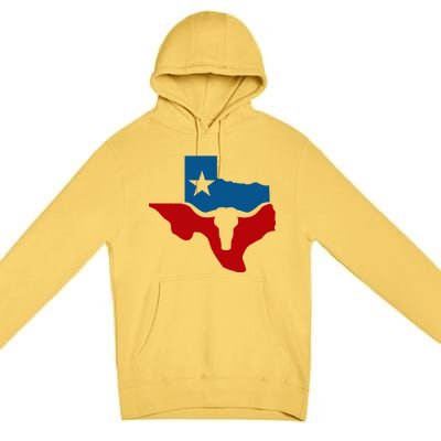 Texas Flag Longhorn Logo Premium Pullover Hoodie