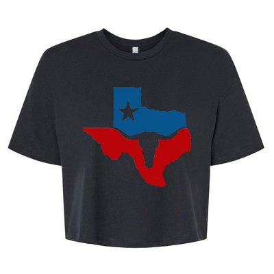 Texas Flag Longhorn Logo Bella+Canvas Jersey Crop Tee