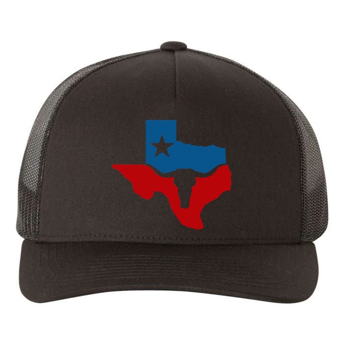 Texas Flag Longhorn Logo Yupoong Adult 5-Panel Trucker Hat