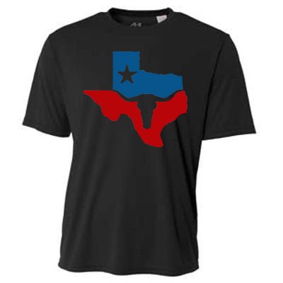 Texas Flag Longhorn Logo Cooling Performance Crew T-Shirt