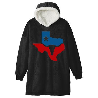 Texas Flag Longhorn Logo Hooded Wearable Blanket