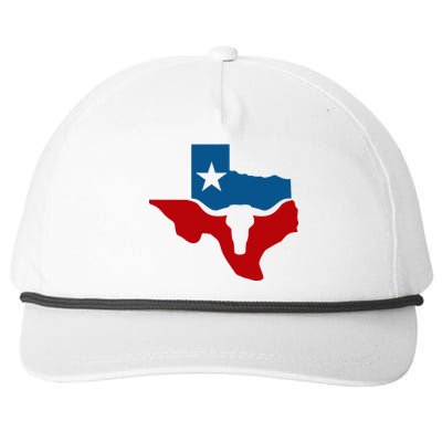 Texas Flag Longhorn Logo Snapback Five-Panel Rope Hat