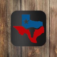 Texas Flag Longhorn Logo Coaster