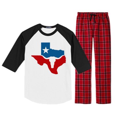 Texas Flag Longhorn Logo Raglan Sleeve Pajama Set