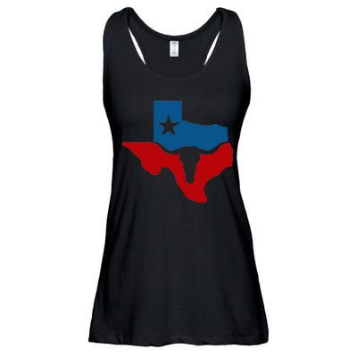 Texas Flag Longhorn Logo Ladies Essential Flowy Tank