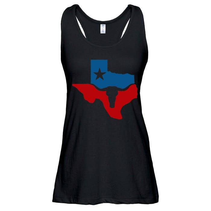 Texas Flag Longhorn Logo Ladies Essential Flowy Tank