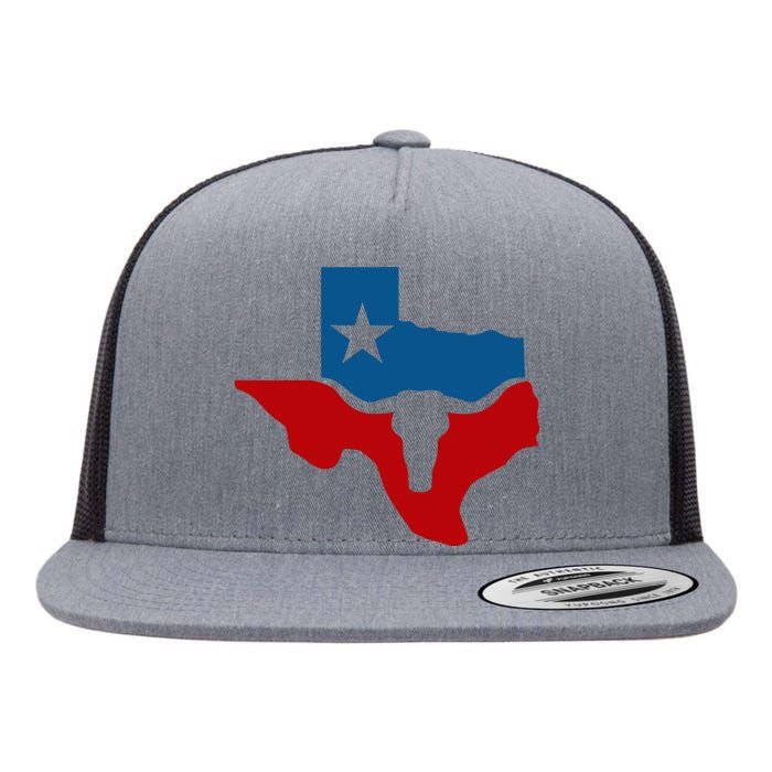 Texas Flag Longhorn Logo Flat Bill Trucker Hat