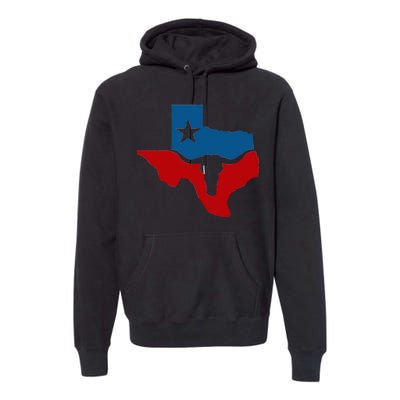 Texas Flag Longhorn Logo Premium Hoodie