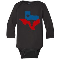 Texas Flag Longhorn Logo Baby Long Sleeve Bodysuit