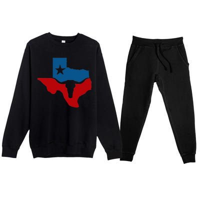 Texas Flag Longhorn Logo Premium Crewneck Sweatsuit Set