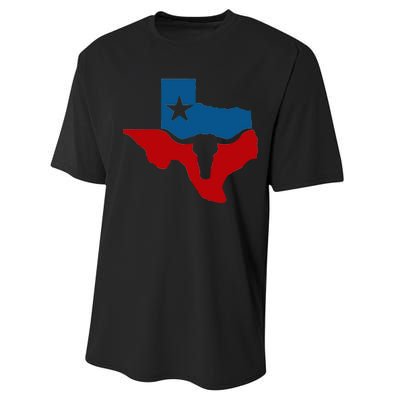 Texas Flag Longhorn Logo Performance Sprint T-Shirt