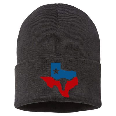 Texas Flag Longhorn Logo Sustainable Knit Beanie