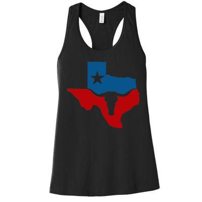 Texas Flag Longhorn Logo Women's Racerback Tank