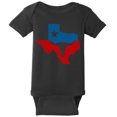 Texas Flag Longhorn Logo Baby Bodysuit