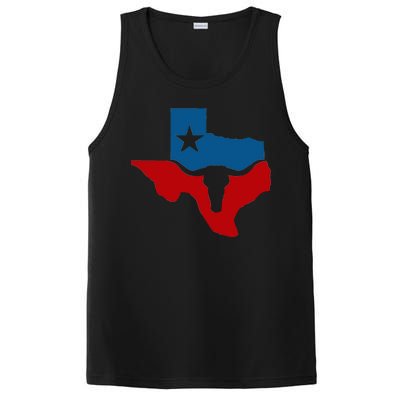 Texas Flag Longhorn Logo PosiCharge Competitor Tank