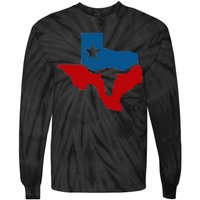 Texas Flag Longhorn Logo Tie-Dye Long Sleeve Shirt