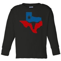 Texas Flag Longhorn Logo Toddler Long Sleeve Shirt