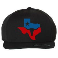 Texas Flag Longhorn Logo Wool Snapback Cap