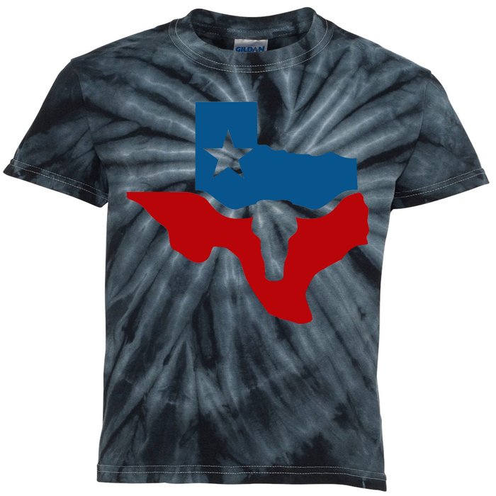 Texas Flag Longhorn Logo Kids Tie-Dye T-Shirt