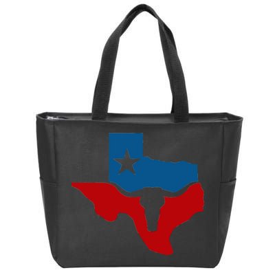 Texas Flag Longhorn Logo Zip Tote Bag